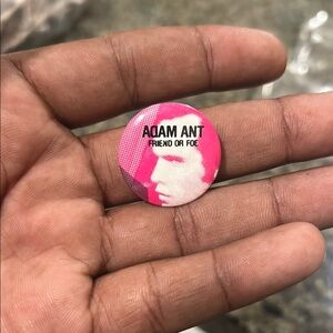 Adam Ant Friend or Foe Button Pin vintage collectible pop pin